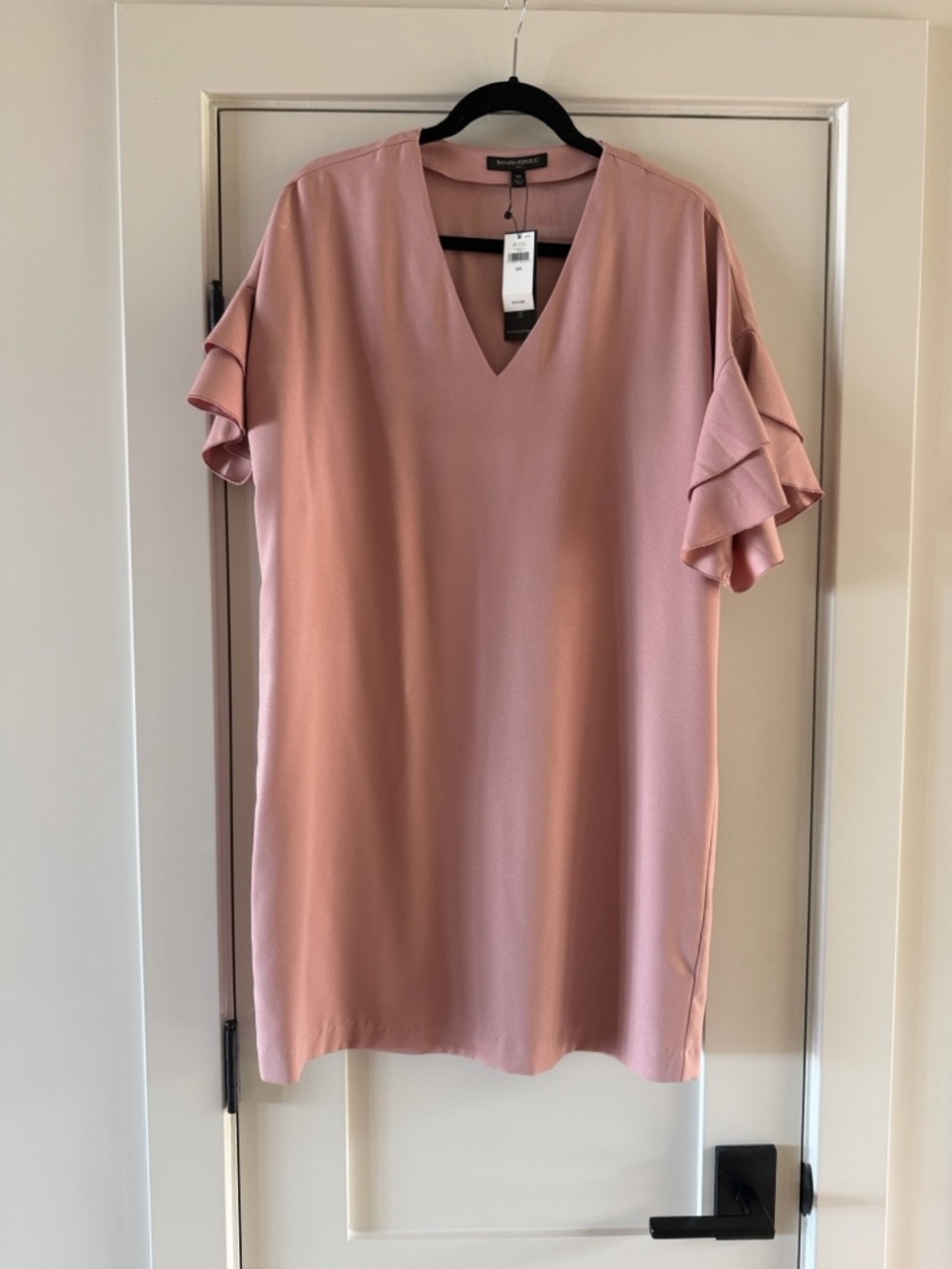Banana Republic Dusty Rose V-Neck Tunic with Ruffle Sleeves